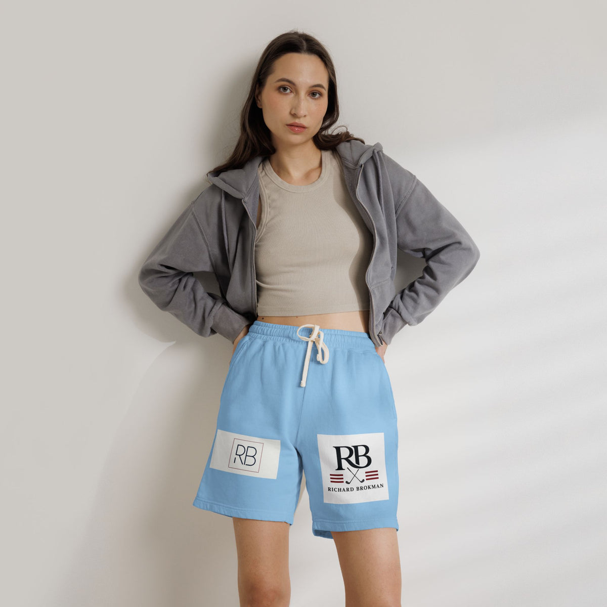 RB Monogram Sweat Shorts | Garment-Dyed Lounge Shorts | Richard Brokman