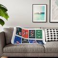 Christmas Sherpa Blanket | Vintage Holiday Card Collage Throw | Cozy Fleece Christmas Throw Blanket 30x40