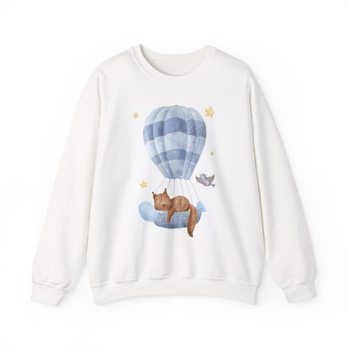 Hot Air Balloon Fox Sweatshirt | Watercolor Sleeping Fox Crewneck | Cozy Whimsical Pullover
