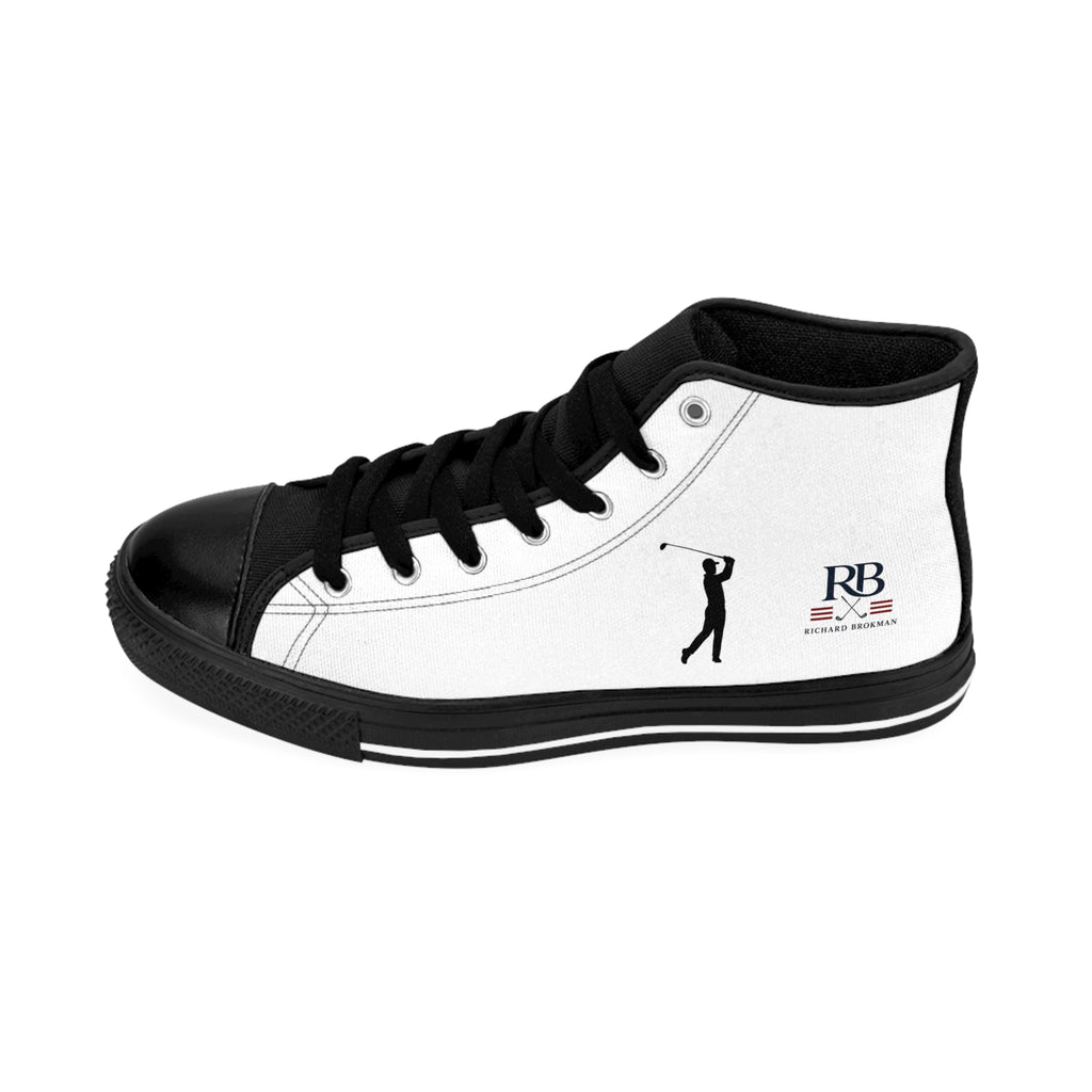 Men's Golf High-Top Sneakers | Golfer Silhouette & RB Monogram Canvas Shoes | Richard Brokman