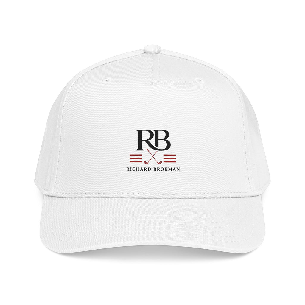 RB Monogram Golf Cap | Mid Profile White Baseball Hat | Richard Brokman