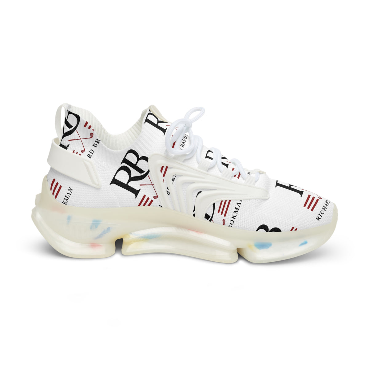 Men's Mesh Sneakers | Retro RB Monogram Logo Graphic Athletic Shoes | Lightweight Running Trainers | Richard Brokman