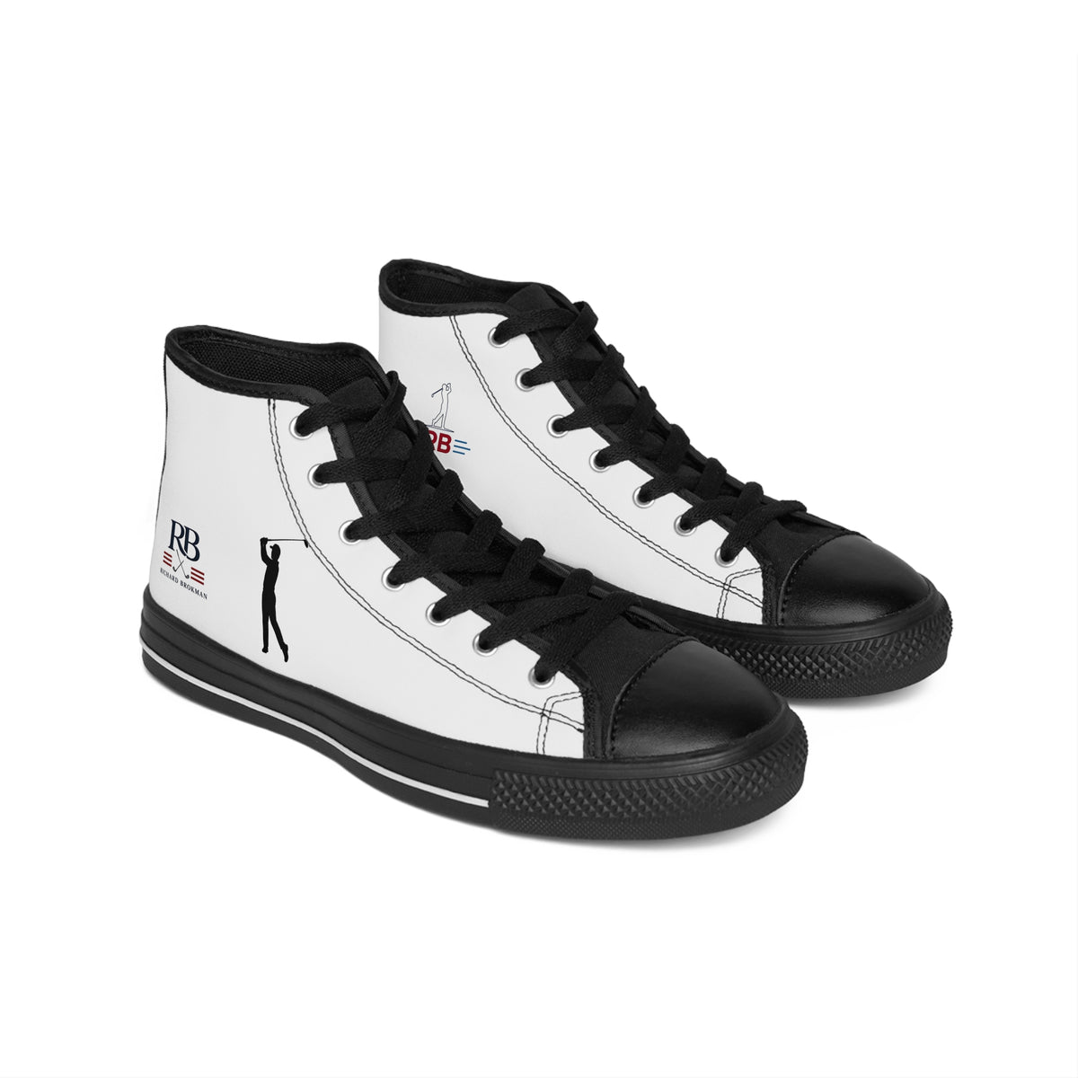 Men's Golf High-Top Sneakers | Golfer Silhouette & RB Monogram Canvas Shoes | Richard Brokman