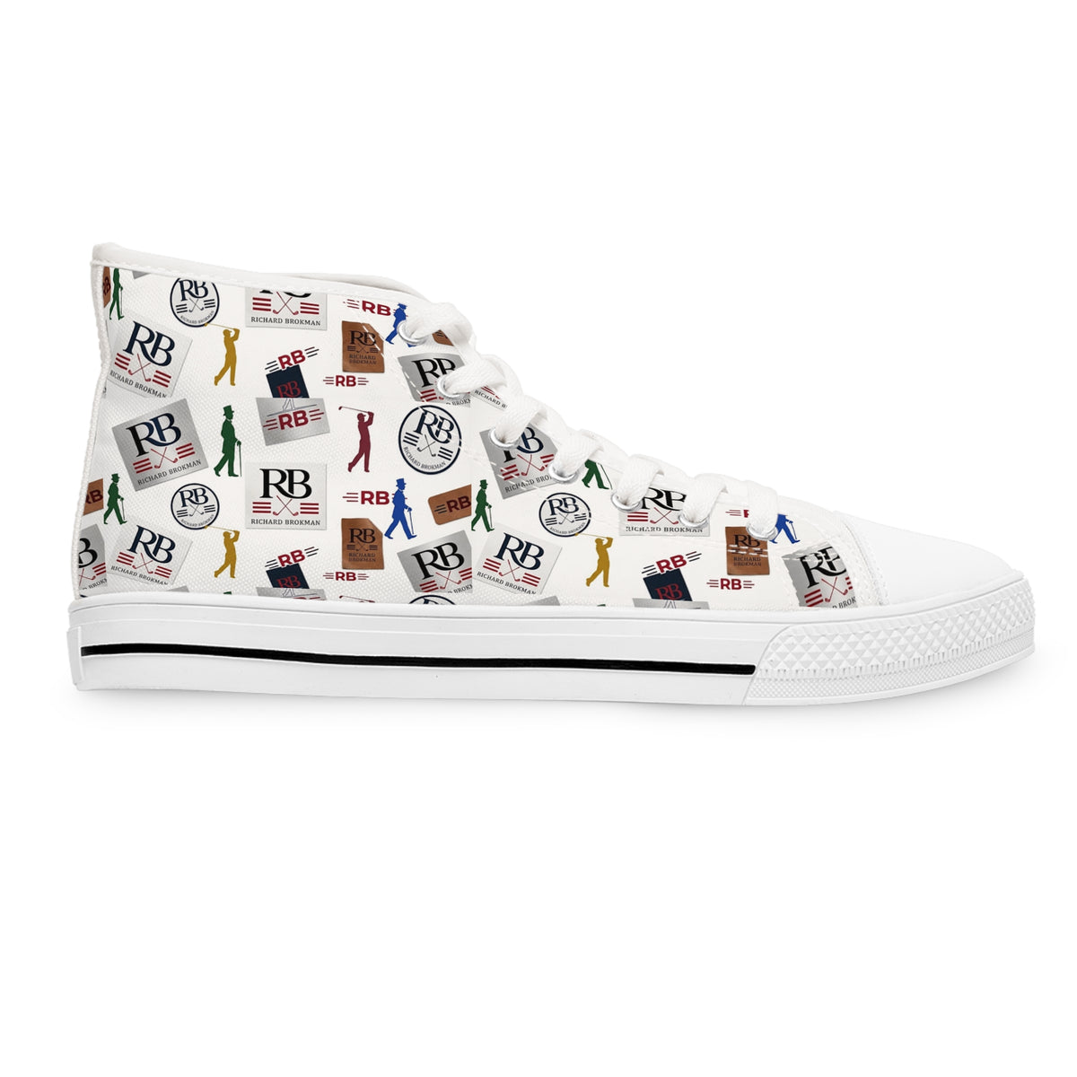 Travel Sticker High Top Sneakers | Vintage Luggage Tag & Passport Stamp Print Canvas Shoes | Wanderlust Gift
