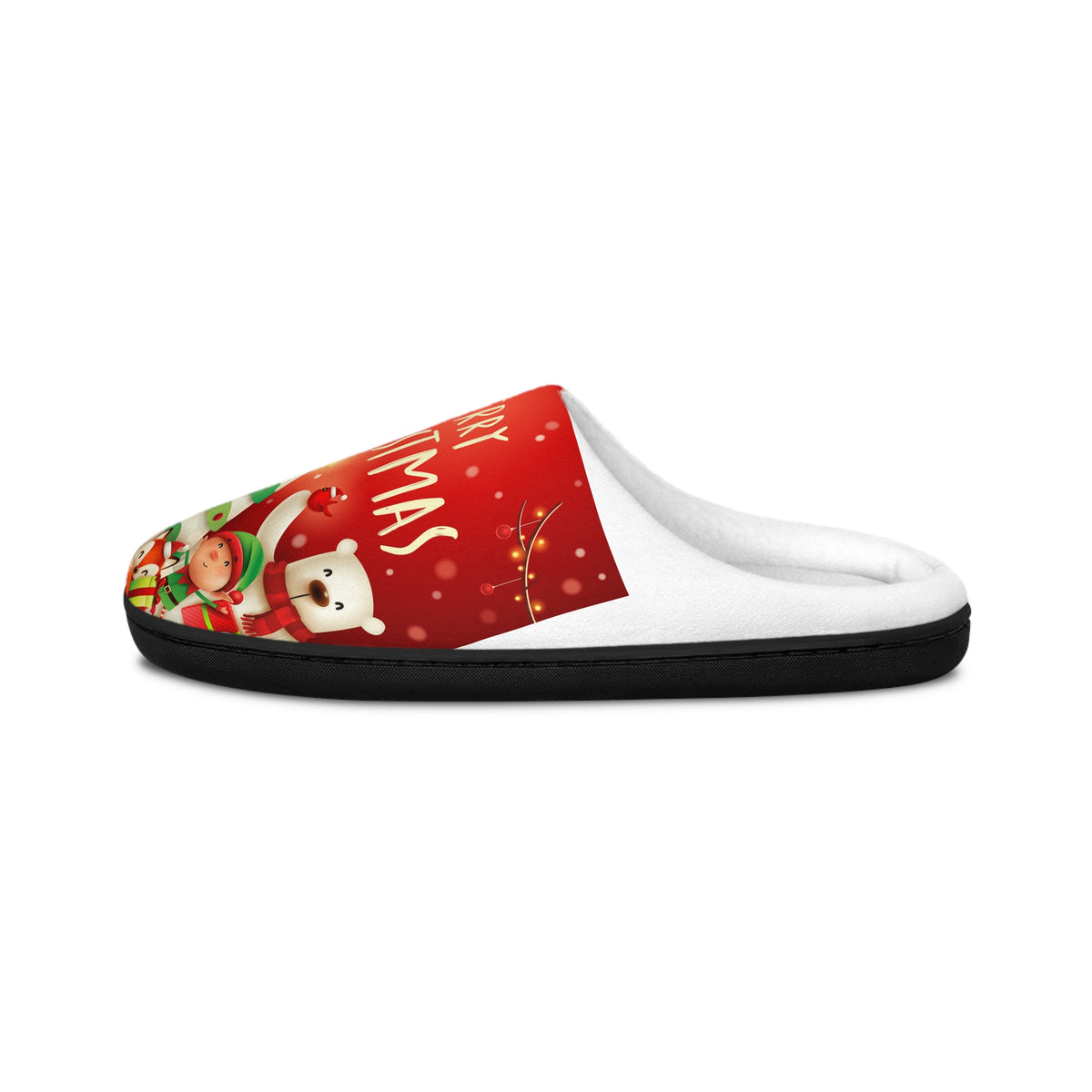 Christmas Slippers for Women | Cute Santa & Reindeer Print Indoor Slides | Cozy Holiday House Shoes Gift