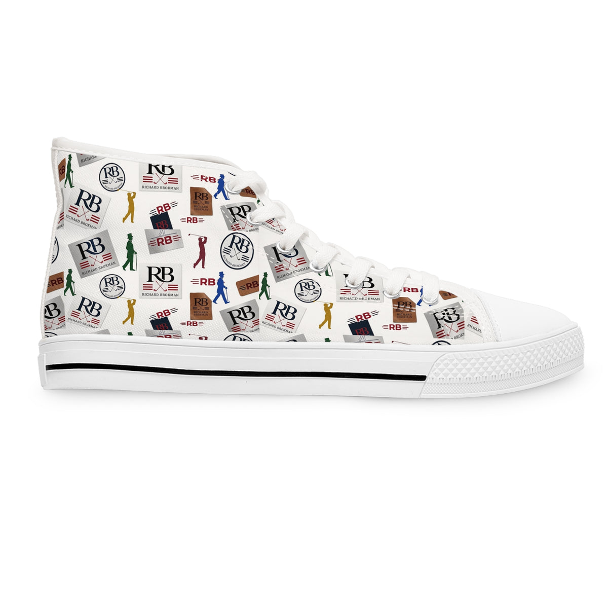 Travel Sticker High Top Sneakers | Vintage Luggage Tag & Passport Stamp Print Canvas Shoes | Wanderlust Gift