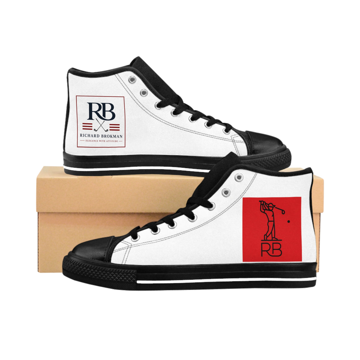 RB Golfer High Top Sneakers | Canvas Lace-Up Shoes | Richard Brokman