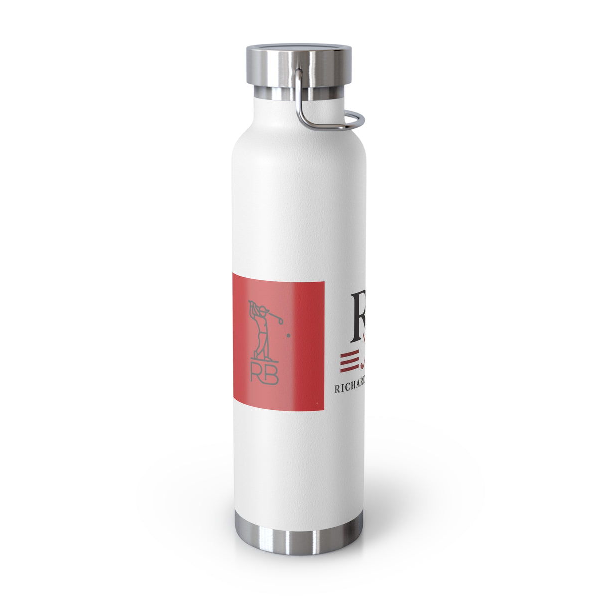 RB Monogram Insulated Water Bottle 22oz | Copper Vacuum Stainless Steel Golf Bottle | Richard Brokman