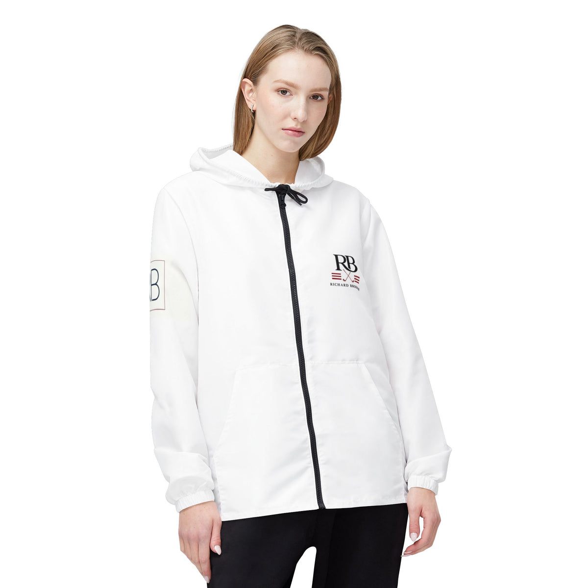 RB Monogram Windbreaker Jacket | Lightweight Hooded Zip Jacket | Richard Brokman