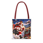 Christmas Santa Shopping Tote Bag | Santa Buys Everything at Richard Brokman | Canvas Holiday Gift Bag
