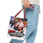 Christmas Santa Shopping Tote Bag | Santa Buys Everything at Richard Brokman | Canvas Holiday Gift Bag