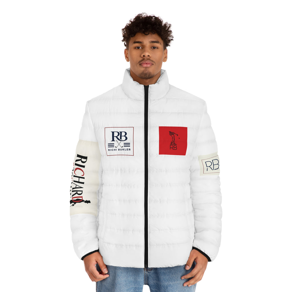 RB Monogram Puffer Jacket | Quilted Full-Zip Winter Jacket | Richard Brokman