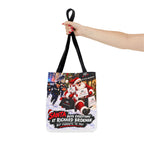 Christmas Santa Shopping Tote Bag | Santa Buys Everything at Richard Brokman | Canvas Holiday Gift Bag