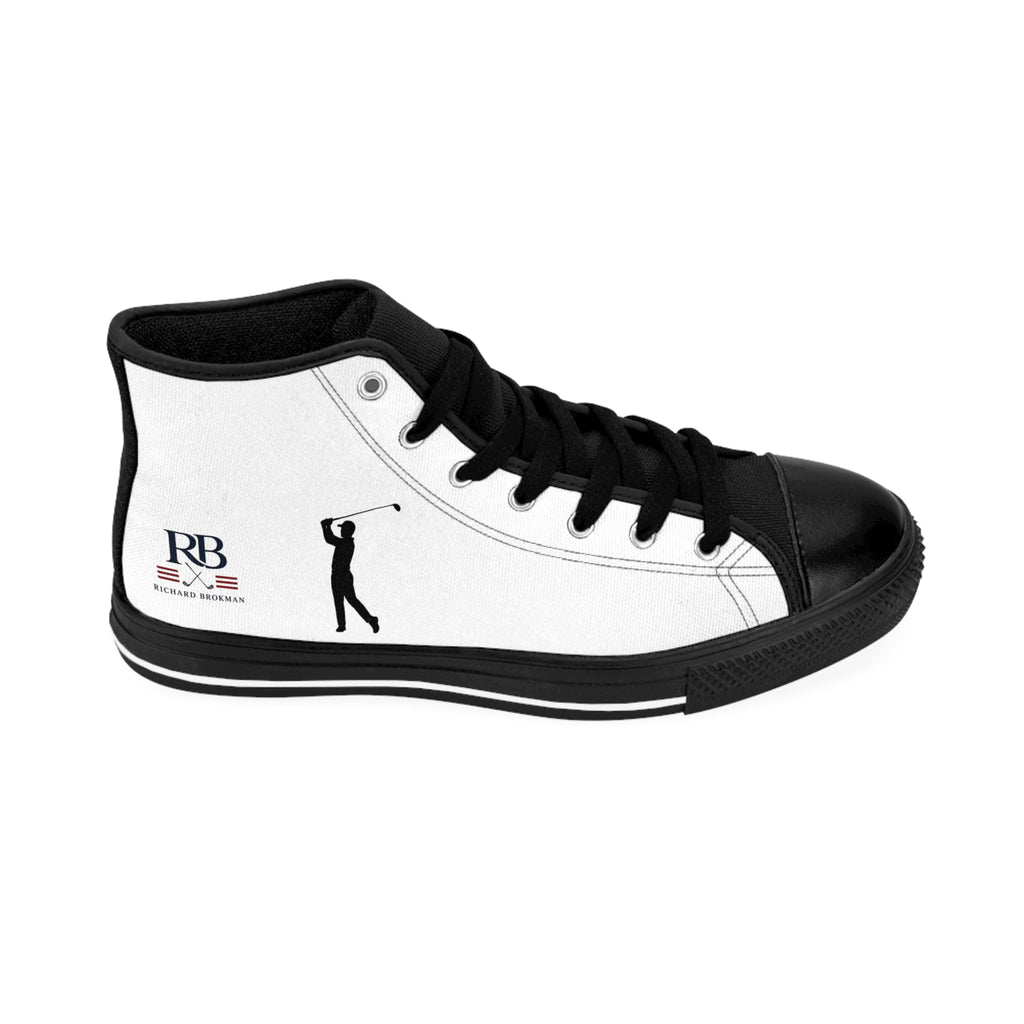 Men's Golf High-Top Sneakers | Golfer Silhouette & RB Monogram Canvas Shoes | Richard Brokman