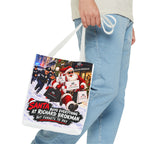 Christmas Santa Shopping Tote Bag | Santa Buys Everything at Richard Brokman | Canvas Holiday Gift Bag