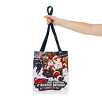 Christmas Santa Shopping Tote Bag | Santa Buys Everything at Richard Brokman | Canvas Holiday Gift Bag