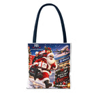 Christmas Santa Shopping Tote Bag | Santa Buys Everything at Richard Brokman | Canvas Holiday Gift Bag