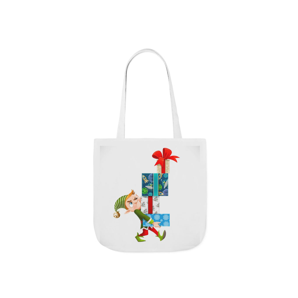 Sleigh All Day Christmas Tote Bag | Funny Santa & Reindeer All Over Print Canvas Tote | Holiday Gift Bag