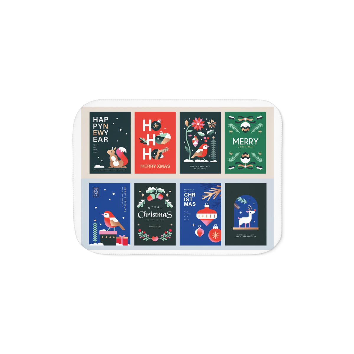 Christmas Sherpa Blanket | Vintage Holiday Card Collage Throw | Cozy Fleece Christmas Throw Blanket 30x40