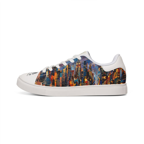 RB City Skyline Sneakers | Low-Top Art Print Leather Sneakers | Richard Brokman
