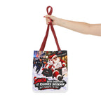 Christmas Santa Shopping Tote Bag | Santa Buys Everything at Richard Brokman | Canvas Holiday Gift Bag