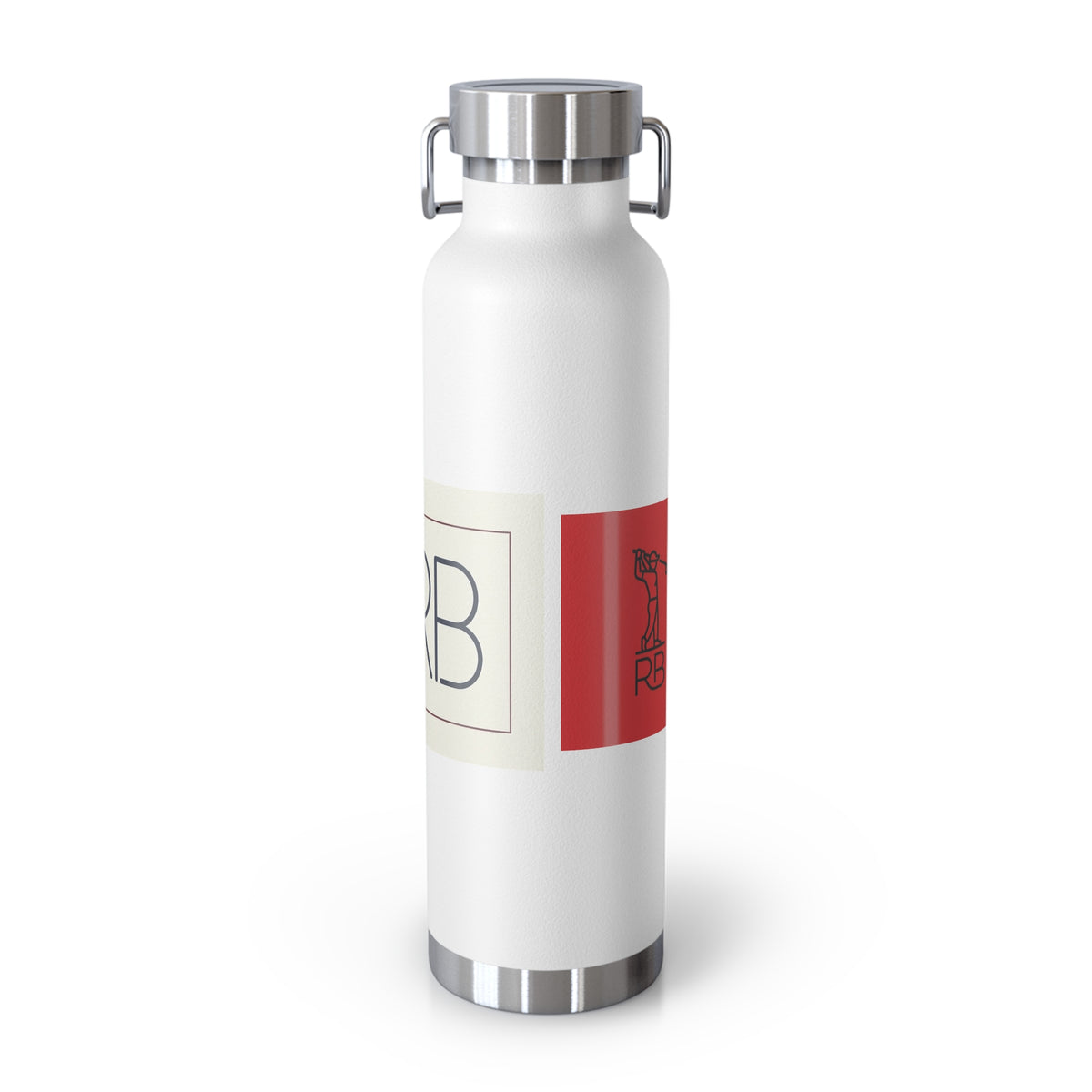 RB Monogram Insulated Water Bottle 22oz | Copper Vacuum Stainless Steel Golf Bottle | Richard Brokman