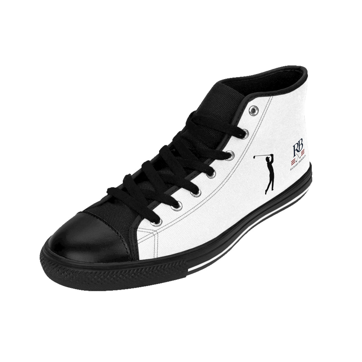 Men's Golf High-Top Sneakers | Golfer Silhouette & RB Monogram Canvas Shoes | Richard Brokman
