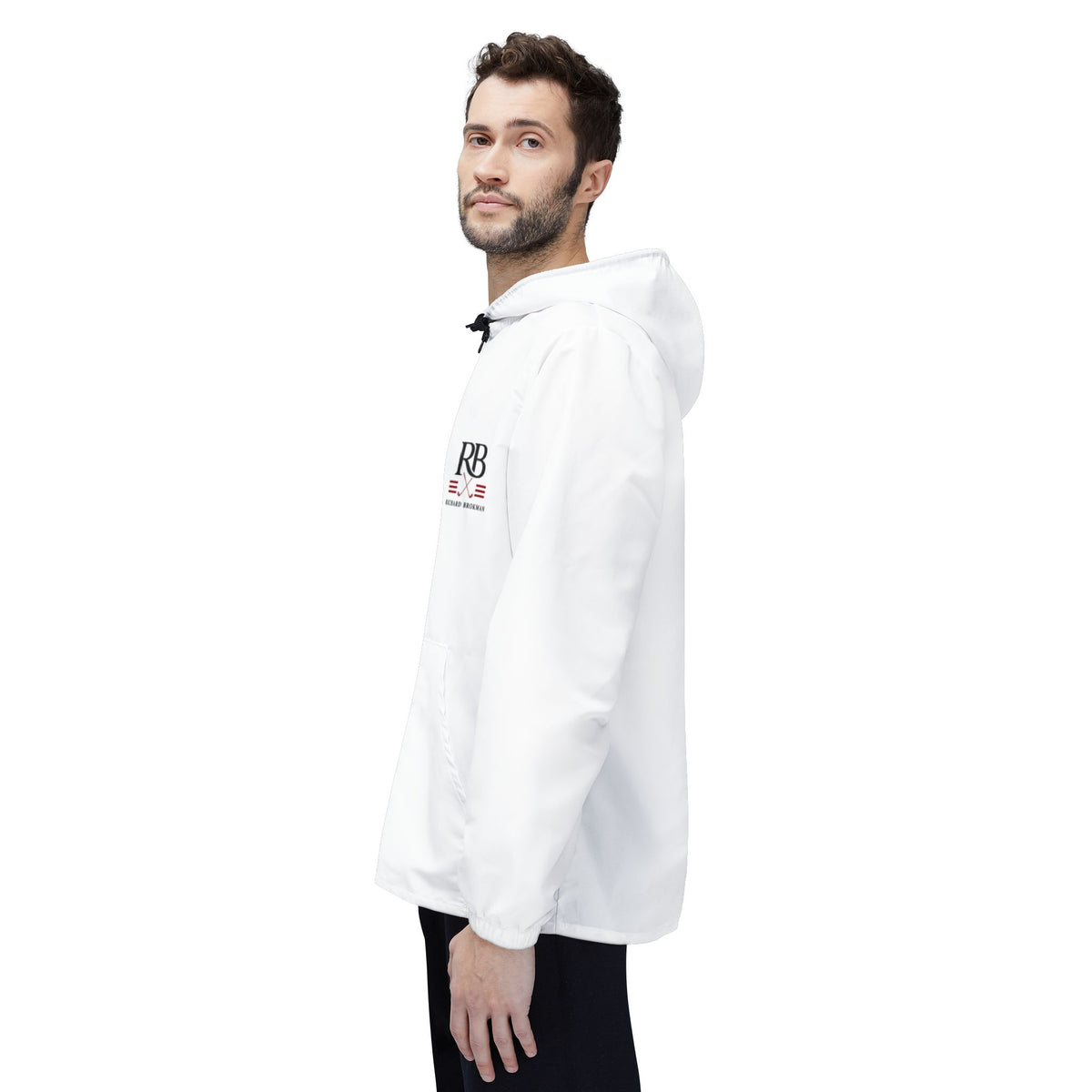 RB Monogram Windbreaker Jacket | Lightweight Hooded Zip Jacket | Richard Brokman