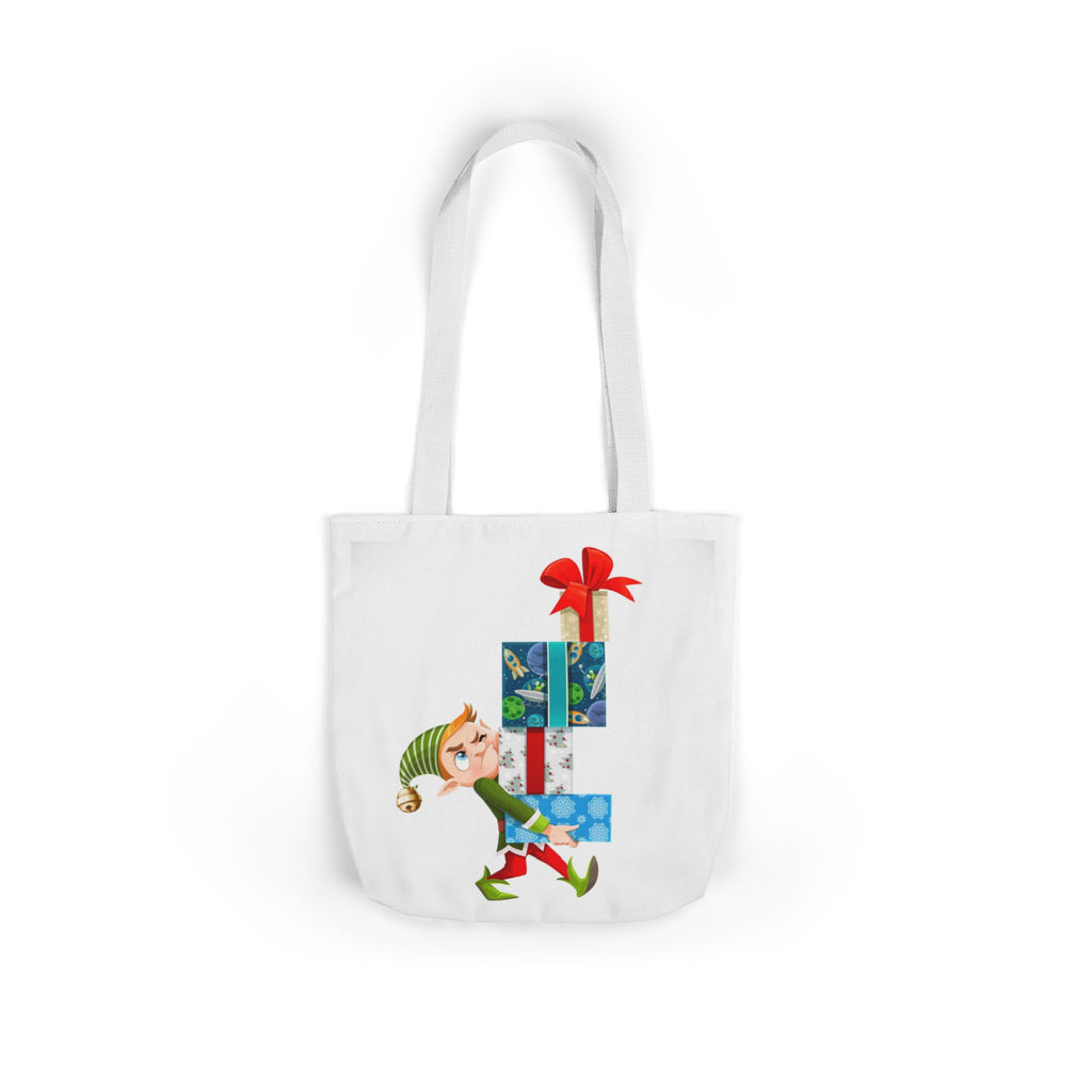 Sleigh All Day Christmas Tote Bag | Funny Santa & Reindeer All Over Print Canvas Tote | Holiday Gift Bag