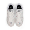Men's Golf Leather Sneakers | Classic White Low-Top with Golfer Pattern & RB Monogram | Richard Brokman