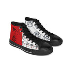 Women's Golf High-Top Sneakers | Red Panel RB Monogram Pattern Canvas Shoes | Richard Brokman