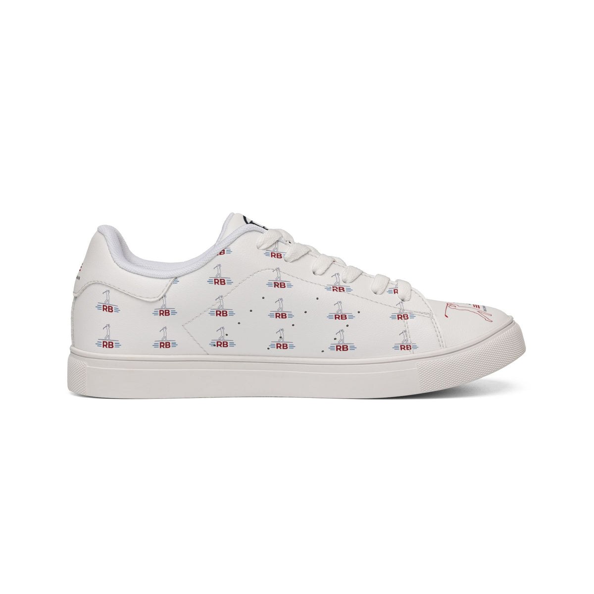 Men's Golf Leather Sneakers | Classic White Low-Top with Golfer Pattern & RB Monogram | Richard Brokman