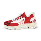 Men's Abstract Line Art Penguin Mesh Sneakers | Bold Red Print Lightweight Running Shoes | Penguin Lover Gift