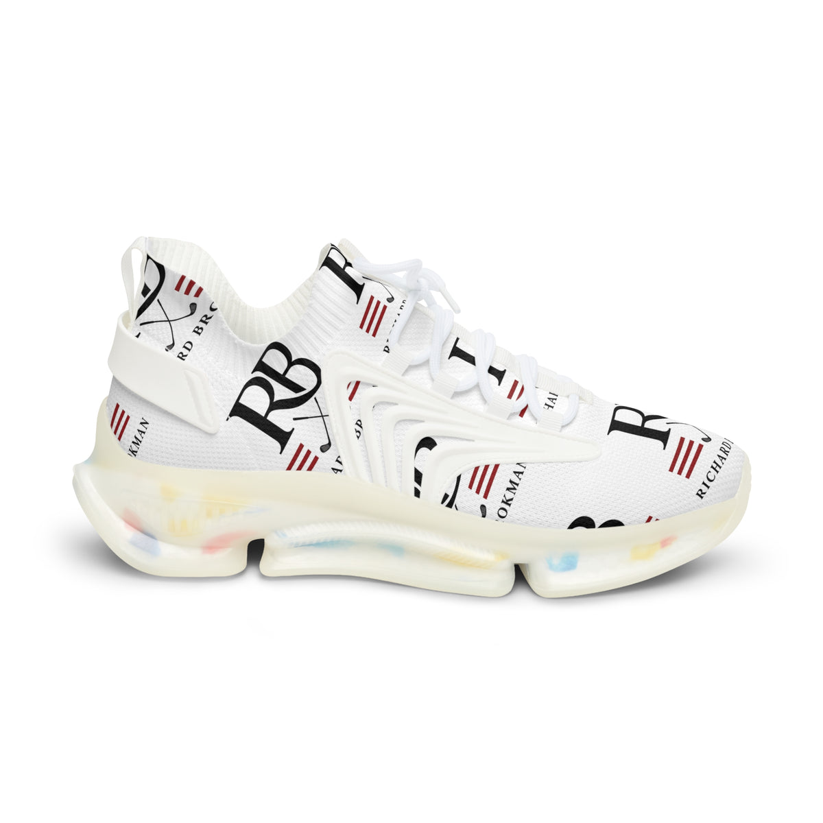 Men's Mesh Sneakers | Retro RB Monogram Logo Graphic Athletic Shoes | Lightweight Running Trainers | Richard Brokman