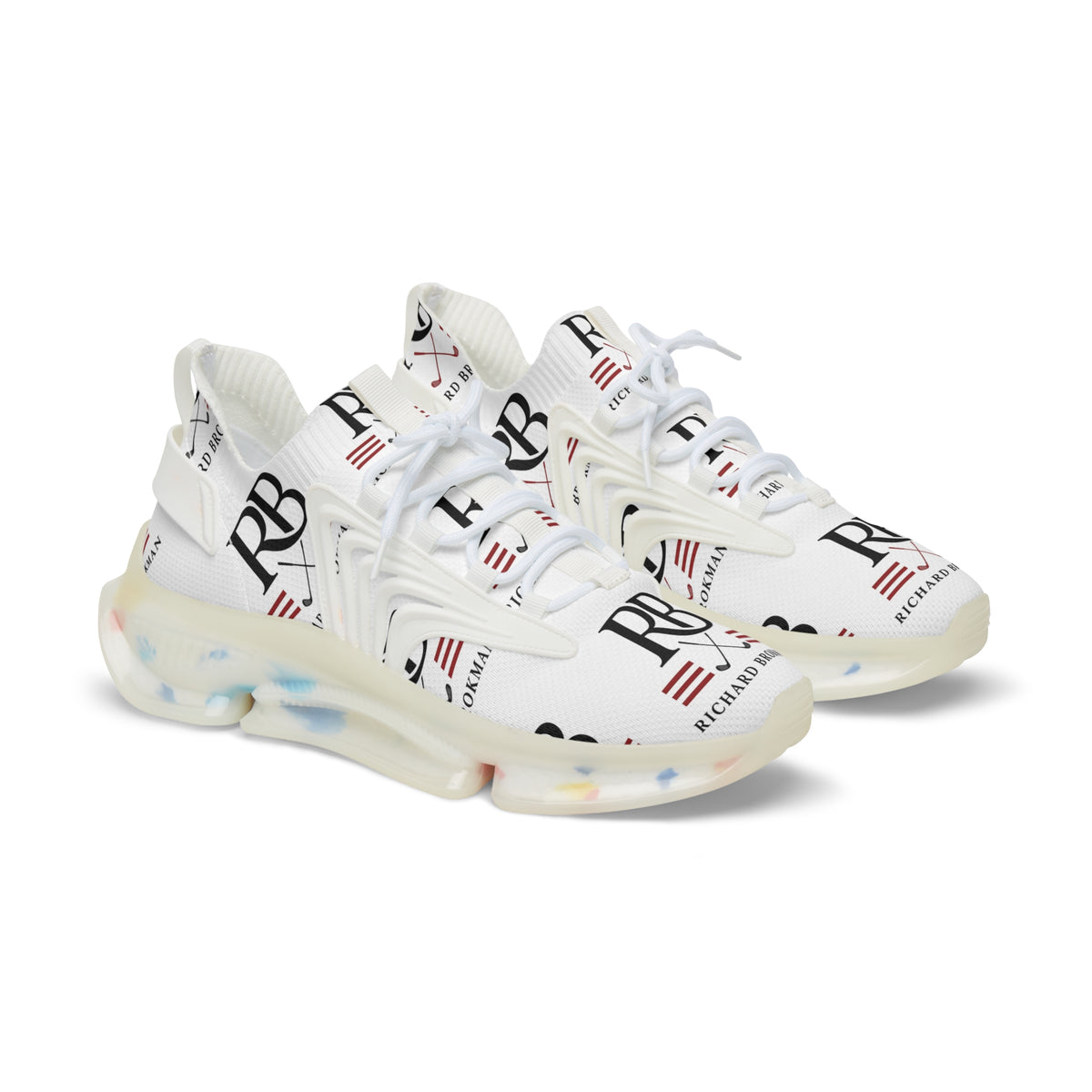 Men's Mesh Sneakers | Retro RB Monogram Logo Graphic Athletic Shoes | Lightweight Running Trainers | Richard Brokman