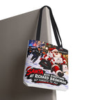 Christmas Santa Shopping Tote Bag | Santa Buys Everything at Richard Brokman | Canvas Holiday Gift Bag