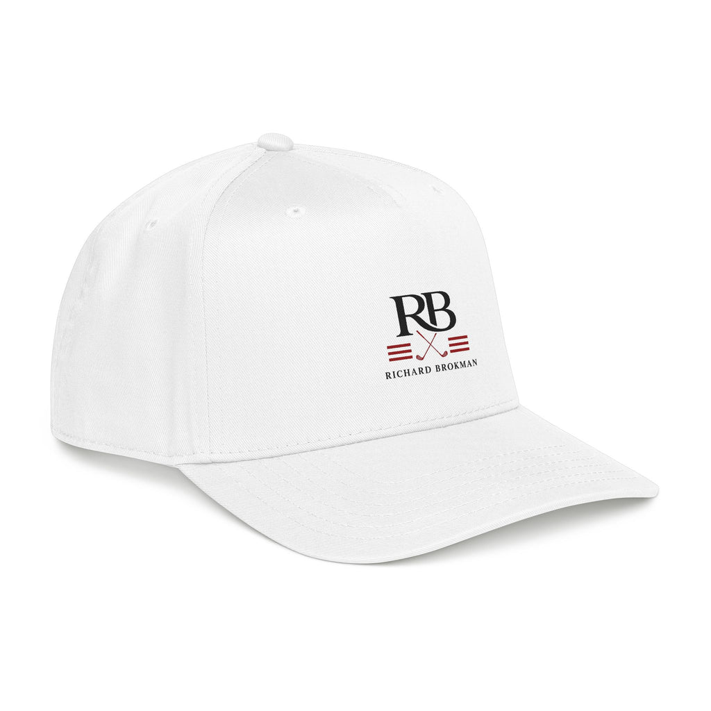 RB Monogram Golf Cap | Mid Profile White Baseball Hat | Richard Brokman