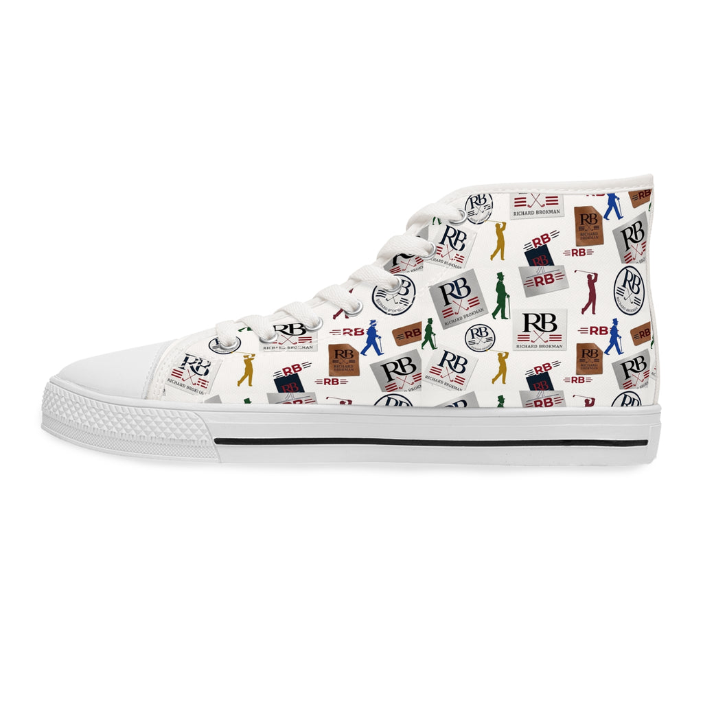 Travel Sticker High Top Sneakers | Vintage Luggage Tag & Passport Stamp Print Canvas Shoes | Wanderlust Gift