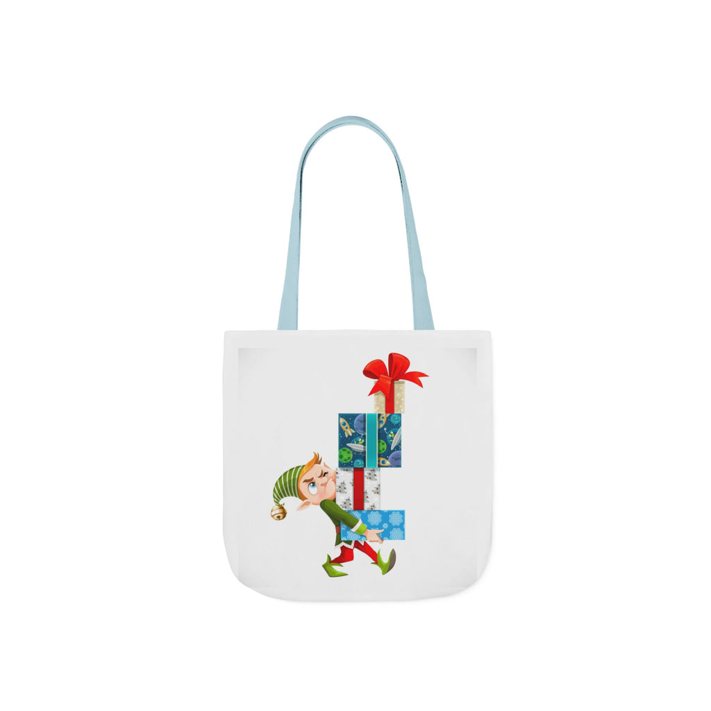 Sleigh All Day Christmas Tote Bag | Funny Santa & Reindeer All Over Print Canvas Tote | Holiday Gift Bag