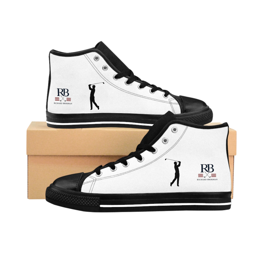 Men's Golf High-Top Sneakers | Golfer Silhouette & RB Monogram Canvas Shoes | Richard Brokman