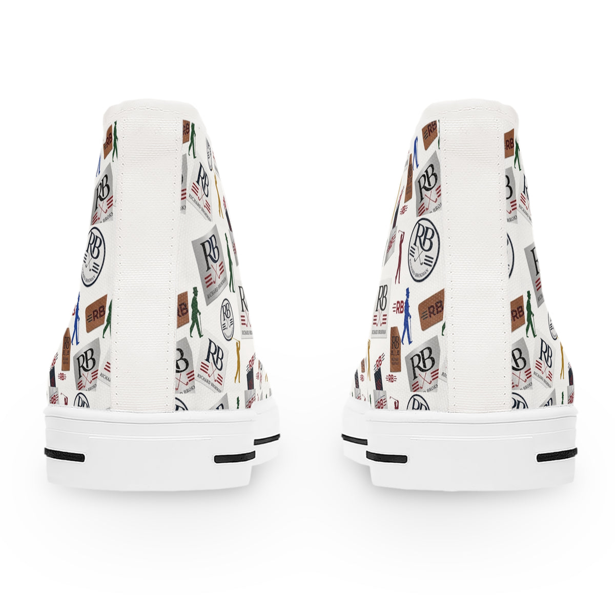 Travel Sticker High Top Sneakers | Vintage Luggage Tag & Passport Stamp Print Canvas Shoes | Wanderlust Gift