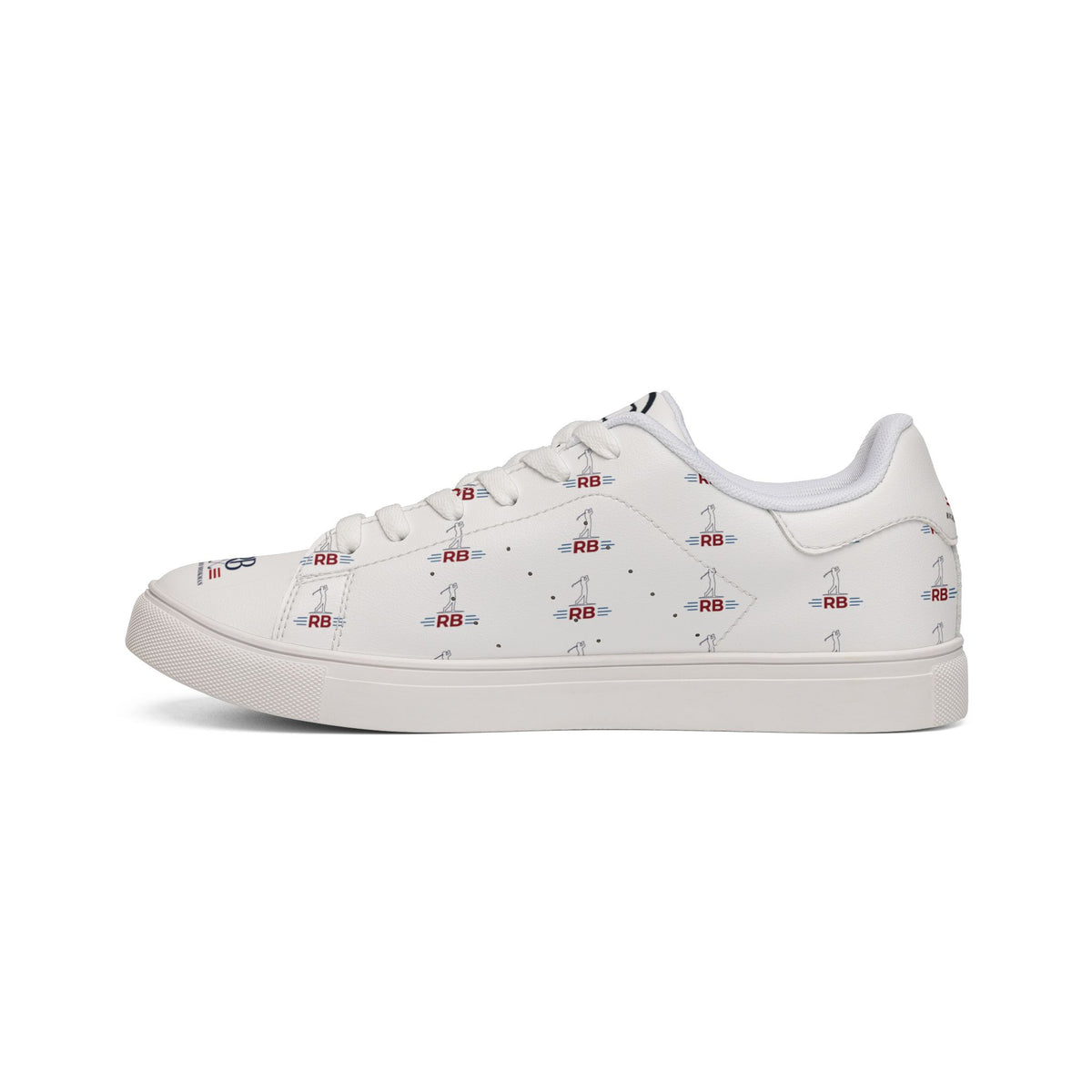 Men's Golf Leather Sneakers | Classic White Low-Top with Golfer Pattern & RB Monogram | Richard Brokman